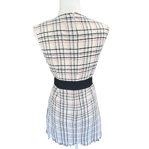 NWT Maje Paris Ecru Rainey Tweed Mini Dress With Black Belt EU 38/US Size 6 - Picture 4 of 15